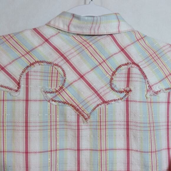 Ariat Plaid Western Pearl Snap Button Up Shirt Workwear Rodeo Womens Size L - Picture 9 of 9